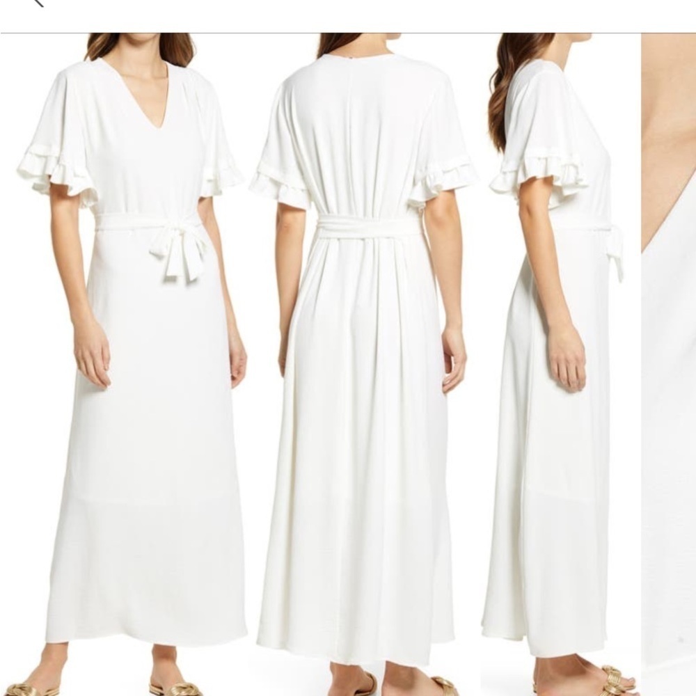 Fraiche By J For Nordstrom Flutter Sleeve Shift Dress
